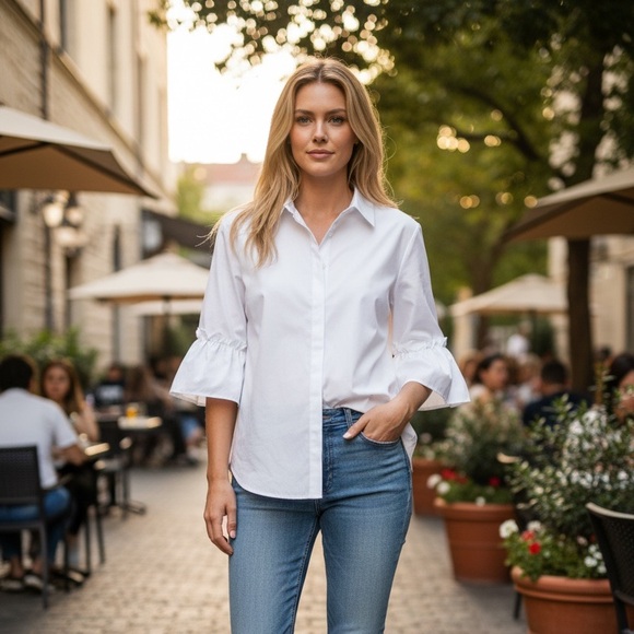 Chico's Tops - Chico's Classic White Button Down Shirt size 1